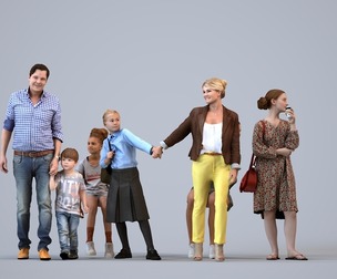 Basics_0680 - Kids A set containing 5 models of male and female teens sitting in casual attire