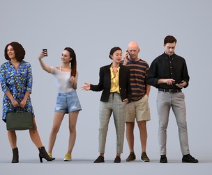 Basics_0686 - Standing A set containing 5 models of male and female adults standing in casual