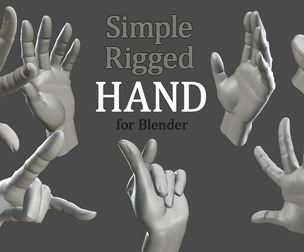 Simple Rigged Hand for Blender, Artist Reference Aid.