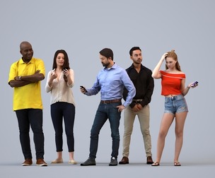 Basics_0706 - Standing A set containing 5 models of male and female adults standing in casual