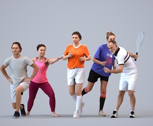 Basics_0713 - Sport A set containing 5 models of male and female adults running in sport attire