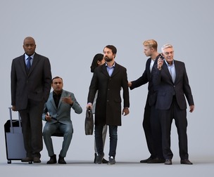 Basics_0728 - Business A set containing 5 models of male and female adults standing in business