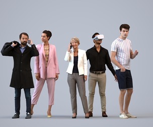 Basics_0731 - Standing A set containing 5 models of male and female adults standing in business