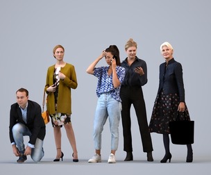 Basics_0742 - Standing A set containing 5 models of male and female adults standing in business