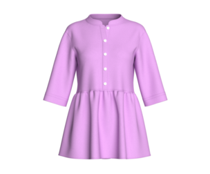 Girls Three-Quarter Sleeve Peplum Tunic Top | Marvelous / Clo3d / obj / fbx