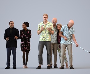 Basics_0749 - Standing A set containing 5 models of male and female adults standing in casual