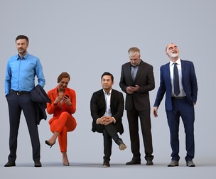 Basics_0753 - Business A set containing 5 models of male and female adults standing in business