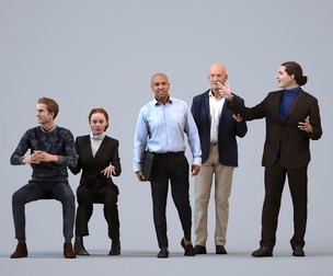 Basics_0760 - Business A set containing 5 models of male and female adults standing in business