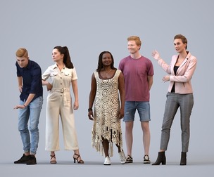 Basics_0781 - Standing A set containing 5 models of male and female adults standing in casual attire