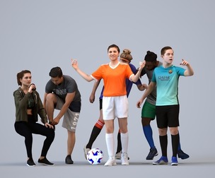 Basics_0787 - Sport A set containing 5 models of male and female adults standing in sport attire