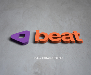 Beat PSD Fully Editable Text Effect. Layer Style PSD Mockup Template