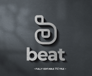 Beat PSD Fully Editable Text Effect. Layer Style PSD Mockup Template