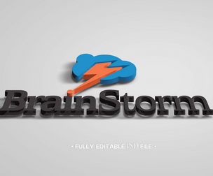 BrainStorm PSD Fully Editable Text Effect. Layer Style PSD Mockup Template