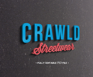 Crawld PSD Fully Editable Text Effect. Layer Style PSD Mockup Template