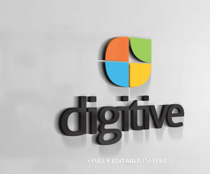 Digital PSD Fully Editable Text Effect. Layer Style PSD Mockup Template