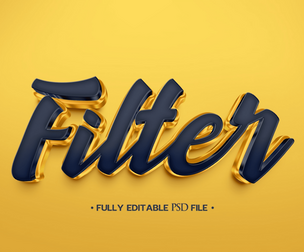 Filter PSD Fully Editable Text Effect. Layer Style PSD Mockup Template