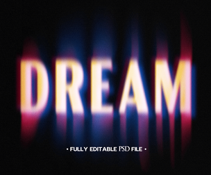 Dream PSD Fully Editable Text Effect. Layer Style PSD Mockup Template