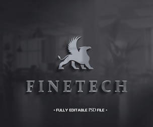 Finetech PSD Fully Editable Text Effect. Layer Style PSD Mockup Template