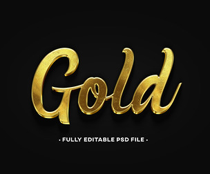 Gold PSD Fully Editable Text Effect. Layer Style PSD Mockup Template