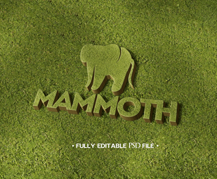 Mammoth PSD Fully Editable Text Effect. Layer Style PSD Mockup Template