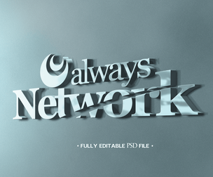 Network PSD Fully Editable Text Effect. Layer Style PSD Mockup Template
