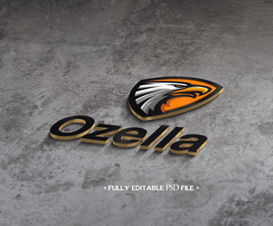 Ozella PSD Fully Editable Text Effect. Layer Style PSD Mockup Template