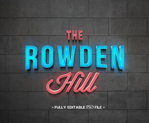 Rowden PSD Fully Editable Text Effect. Layer Style PSD Mockup Template