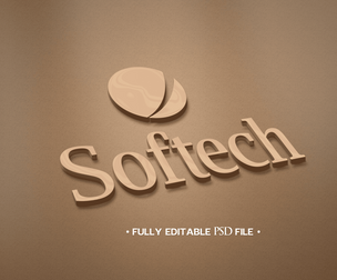 Softech PSD Fully Editable Text Effect. Layer Style PSD Mockup Template