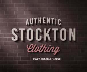 Stockton PSD Fully Editable Text Effect. Layer Style PSD Mockup Template