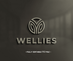 Wellies PSD Fully Editable Text Effect. Layer Style PSD Mockup Template