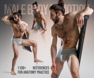 Male Body in Motion: 1100+ References for Anatomy Practice