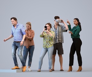 Basics_0793 - Standing A set containing 5 models of male and female adults standing in casual