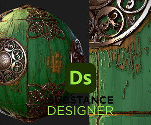 Stylized Painted Wood with Ornaments