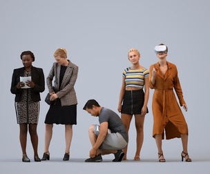 Basics_0817 - Standing A set containing 5 models of male and female adults standing in casual attire