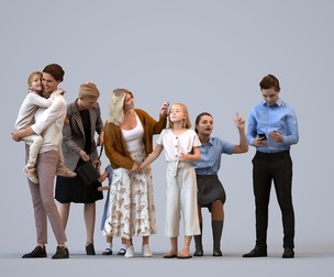 Basics_0832 - Kids A set containing 5 models of male and female teens, children and mothers