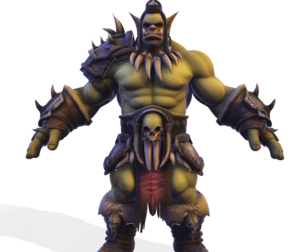 Realistic Fantasy Green Orc Warrior Low-Poly Game-Ready Mesh