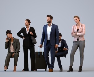 Basics_0863 - Business A set containing 5 models of male and female adults in business attire in