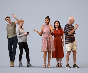 Basics_0872 - Standing A set containing 5 models of male and female adults standing in casual