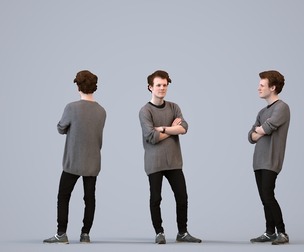 00005_Sam002 Adult Caucasian man waiting in public space wearing autumn or spring attire
