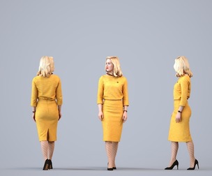00016_Fay003 Adult Caucasian woman waiting in office wearing autumn or spring business attire