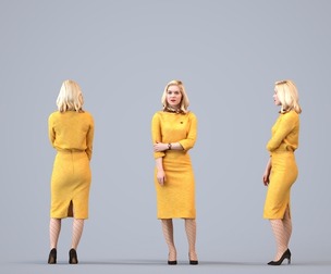 00016_Fay002 Adult Caucasian woman waiting in office wearing autumn or spring business attire
