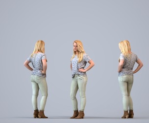 00019_Siska003 Adult Caucasian woman waiting in public space wearing transitional seasonal clothing