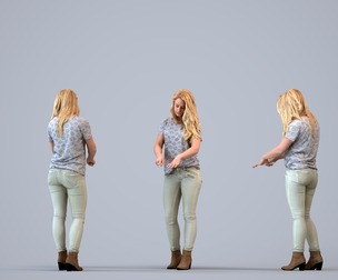 00019_Siska010 Adult Caucasian woman standing at home in transitional seasonal clothing