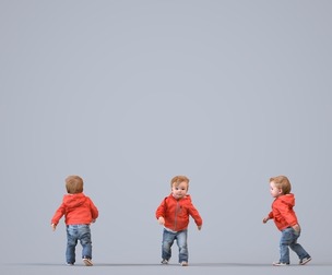 00022_Pepijn005 Caucasian child walking through public space in autumn or spring attire