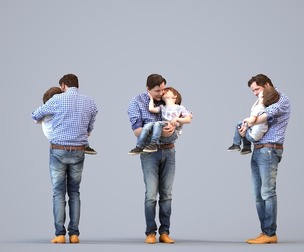 00034_Joris002 Adult Caucasian father and son bonding in casual transitional seasonal clothing