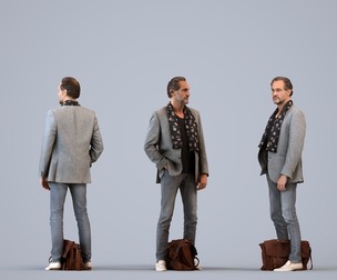 00049_PaulJan007 Adult Caucasian man waiting with bag in professional transitional seasonal attire
