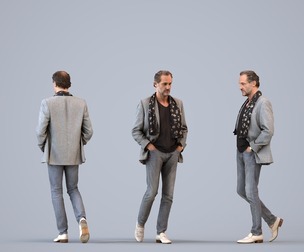 00050_PaulJan002 Adult Caucasian male walking through office in autumn or spring business attire