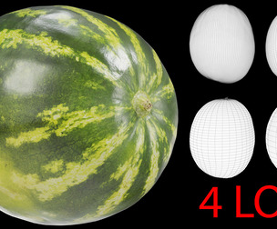 Watermelon 02 with 4 LODs PBR