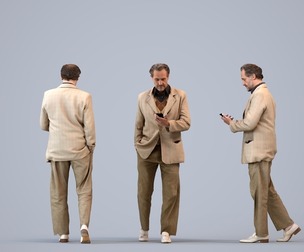 00055_PaulJan006 Adult Middle Eastern man standing professionally with smartphone in transitional
