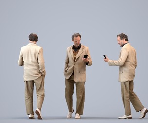 00055_PaulJan008 Adult Middle Eastern man walking outdoors with smartphone in autumn attire